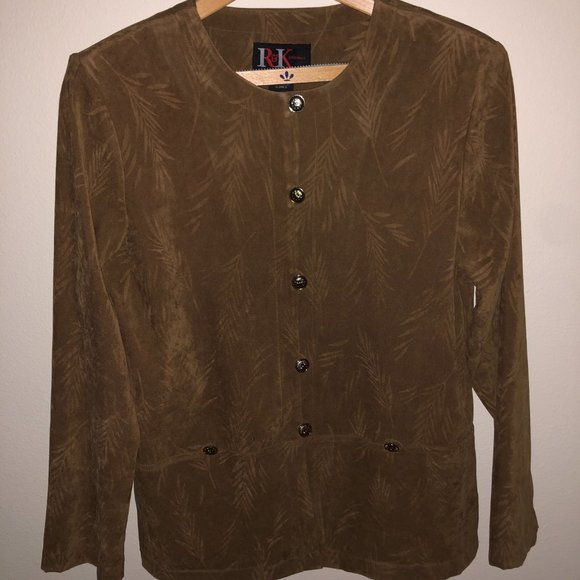 Vintage Women's Dressy Jacket w/Tone on Tone Fabric and Button Front - Picture 3 of 10